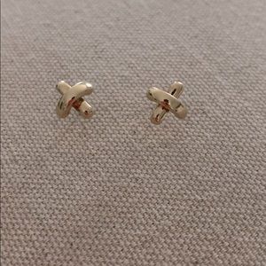 Tiffany & Co. 18K Gold Mini Cross Stitch Earring